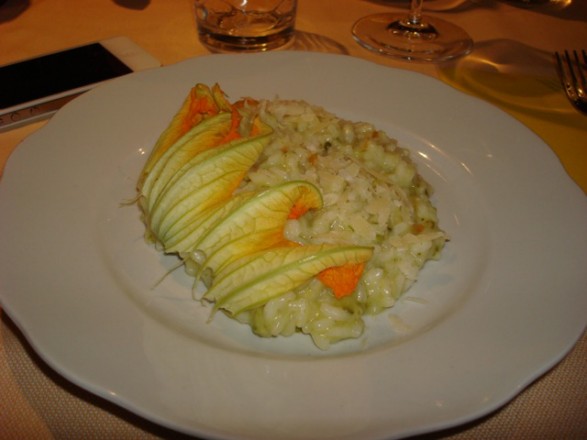 risotto con zucchine e fiori di picech