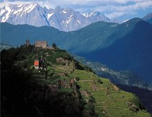 veduta della zona del Grumello a Bormio