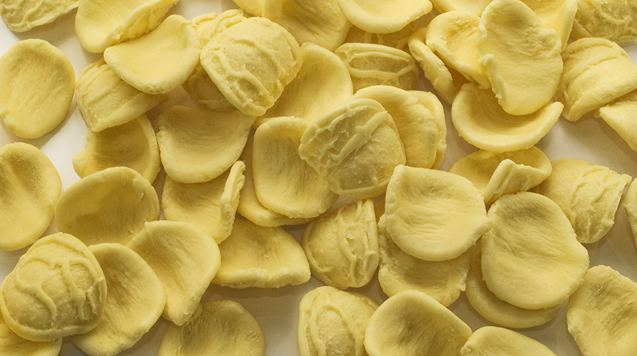 orecchiette con gamberi e pesto di rucola