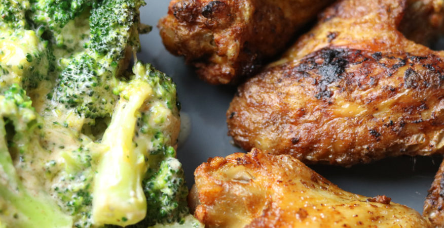 ali di pollo e broccoli