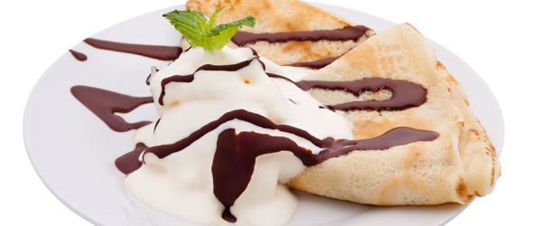 Crepes con Crema al Cioccolato Bianco