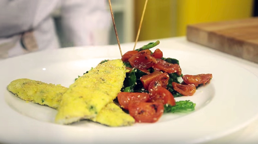 Filetto di branzino in crosta di mais