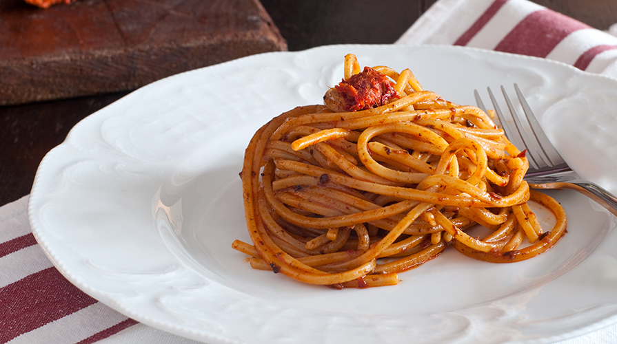 pasta con pesto di nduja